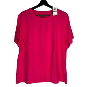 Edited by Remi Bader Womens Plus 3X Pink Short Sleeve Crew Neck T-Shirt 7ERW7010